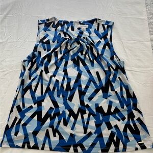 Calvin Klein Blue and Black Patterned TOP